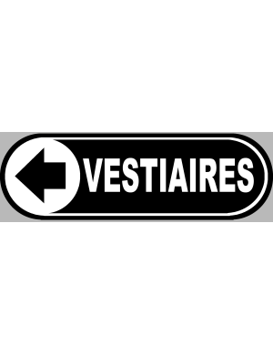Vestiaires noir flèche gauche - 28x9 cm - Sticker/autocollant
