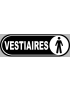 Vestiaires gars noir - 28x9 cm - Sticker/autocollant