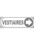 Vestiaires blanc flèche droite - 28x9 cm - Sticker/autocollant