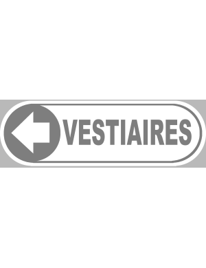 Vestiaires blanc flèche gauche - 28x9 cm - Sticker/autocollant