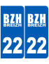 immatriculation 22 BZH - Sticker/autocollant