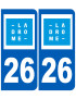 immatriculation 26 Drôme - Sticker/autocollant