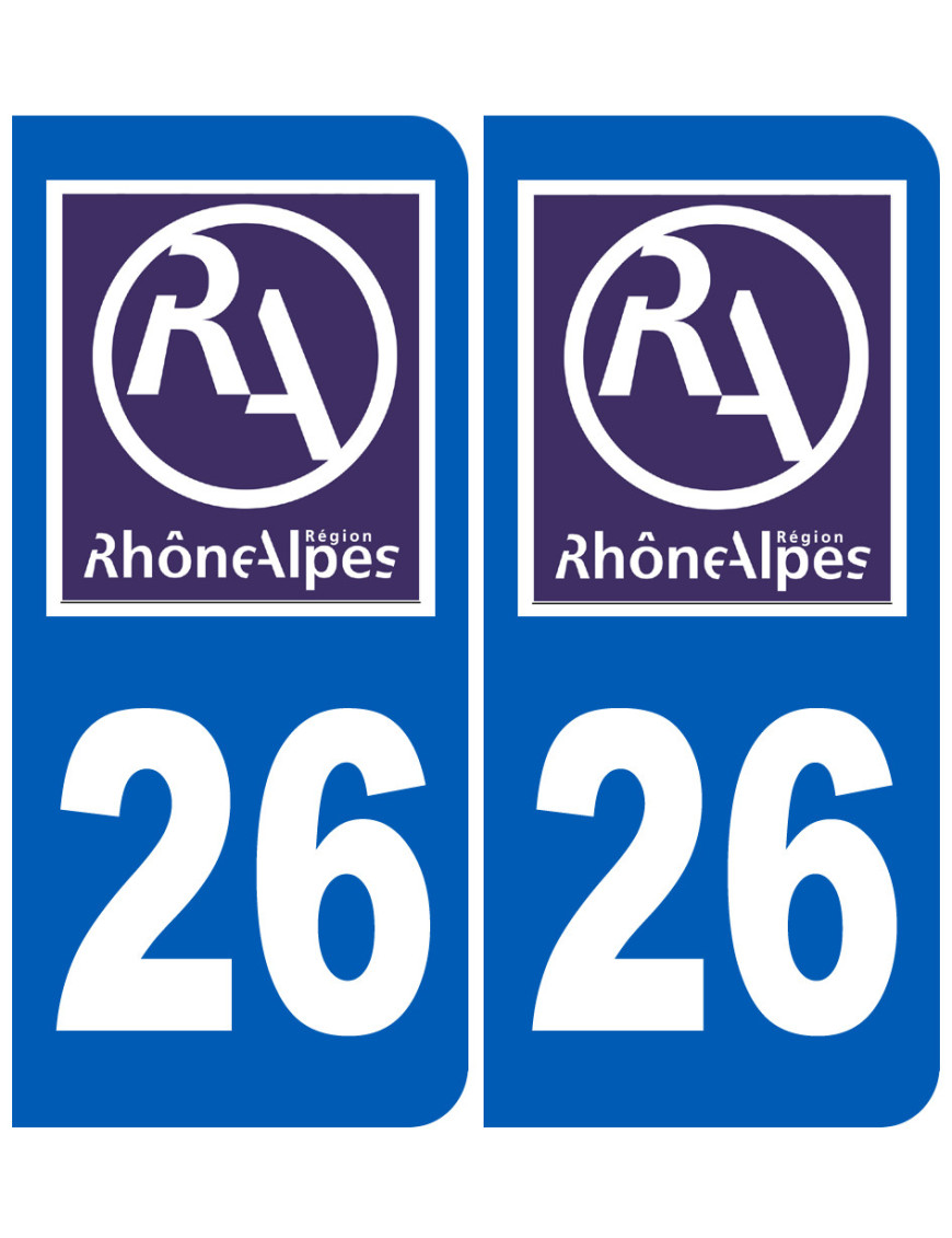 immatriculation 26 Rhône Alpes - Sticker/autocollant