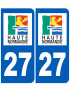 immatriculation 27 Haute Normandie - Sticker/autocollant