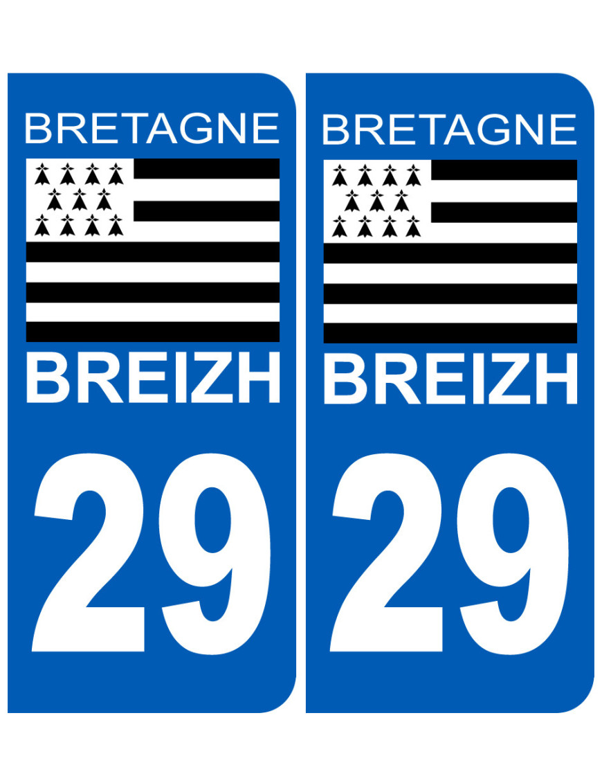 immatriculation 29 drapeau Breton - Sticker/autocollant