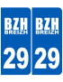 immatriculation 29 BZH - Sticker/autocollant