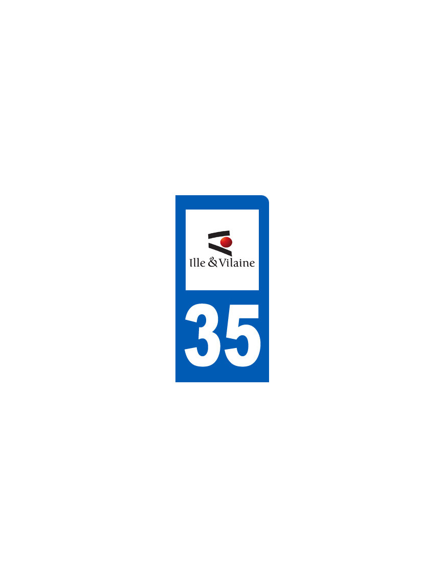 immatriculation motard 35 Ille-et-Vilaine (6x3cm) - Sticker/autocollan