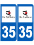immatriculation 35 Ille-et-Vilaine - Sticker/autocollant