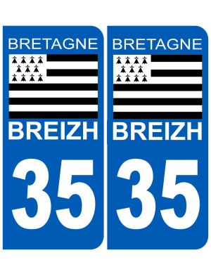 immatriculation 35 Breizh - Sticker/autocollant