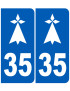 immatriculation 35 hermine - Sticker/autocollant