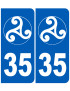 immatriculation 35 triskel - Sticker/autocollant