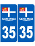 immatriculation 35 Saint Malo - Sticker/autocollant