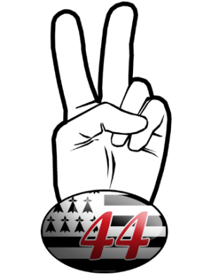salut de motard breton 44 (10x4,8cm) - Sticker/autocollant