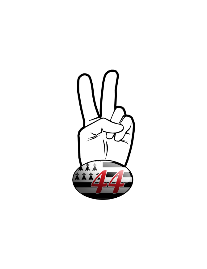 salut de motard breton 44 (10x4,8cm) - Sticker/autocollant