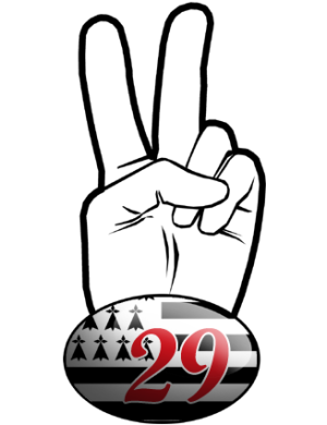 salut de motard breton 29 (10x4,8cm) - Sticker/autocollant