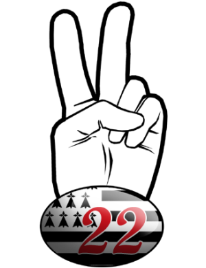 salut de motard breton 22 (10x4,8cm) - Sticker/autocollant