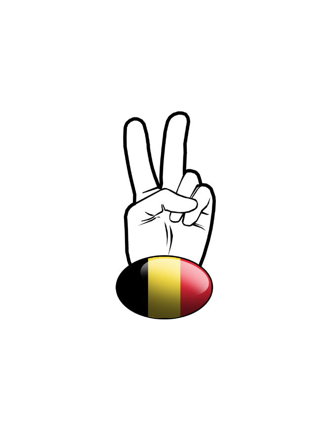 salut de motard belge (10x4,8cm) - Sticker/autocollant