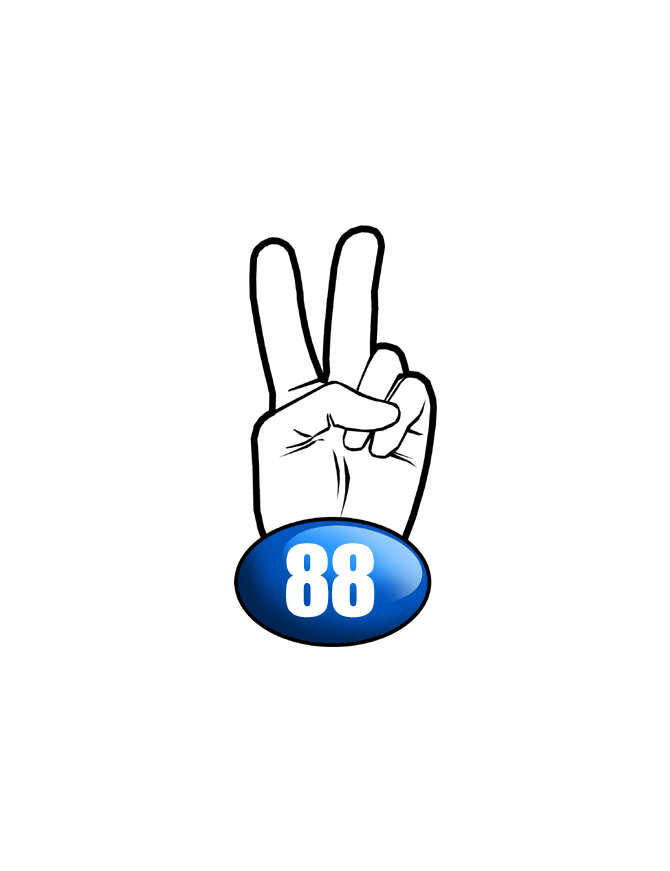 salut de motard département 88 (10x4,8cm) - Sticker/autocollant
