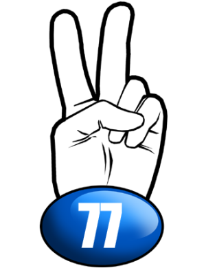 salut de motard département 77 (10x4,8cm) - Sticker/autocollant