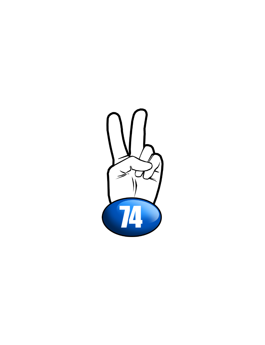 salut de motard département 74 (10x4,8cm) - Sticker/autocollant