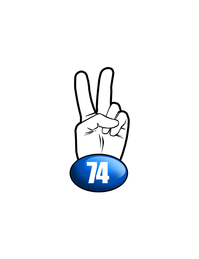 salut de motard département 74 (10x4,8cm) - Sticker/autocollant