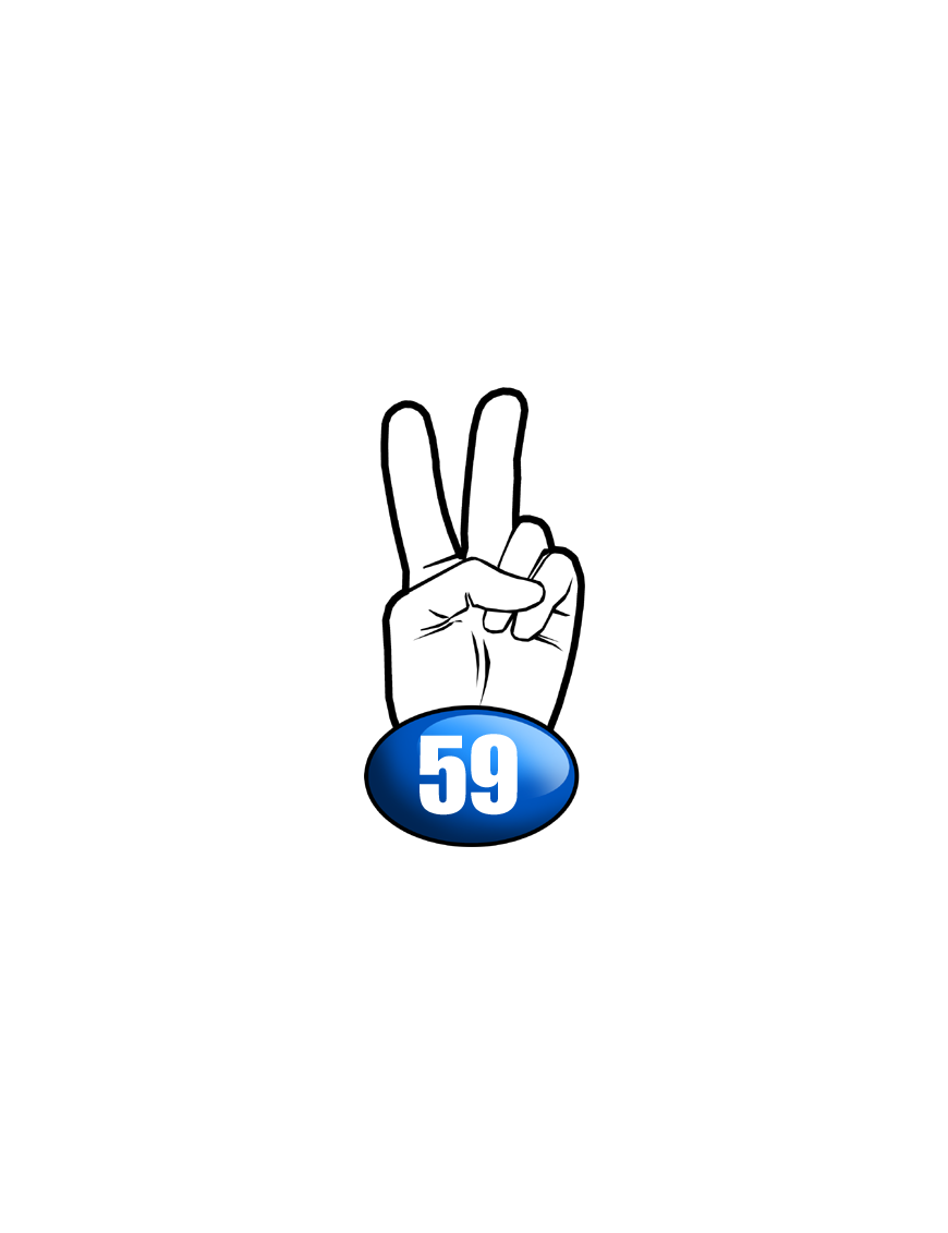 salut de motard département 59 (10x4,8cm) - Sticker/autocollant