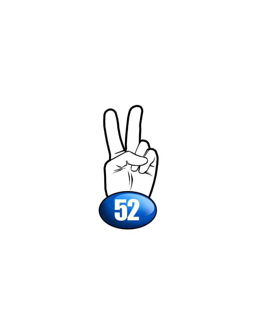 salut de motard département 52 - (10x4,8cm) - Sticker/autocollant