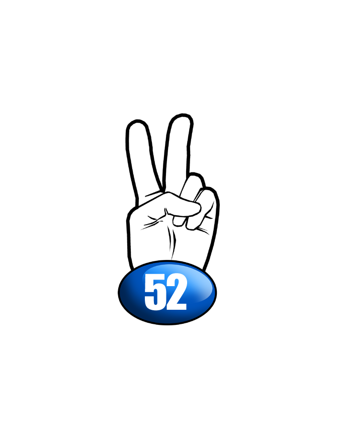 salut de motard département 52 - (10x4,8cm) - Sticker/autocollant