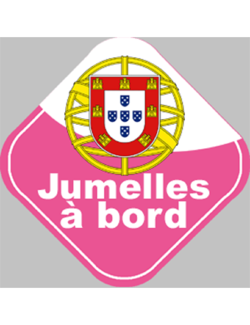 bébé à bord jumelles Portugaise - 10x10cm - Sticker/autocollant