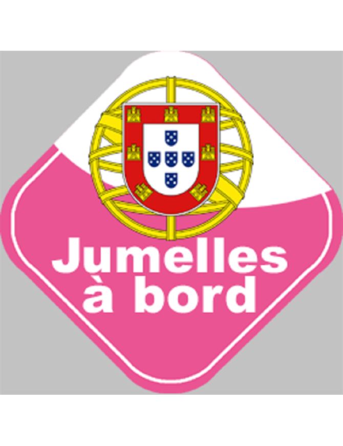 bébé à bord jumelles Portugaise - 10x10cm - Sticker/autocollant