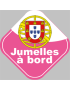 bébé à bord jumelles Portugaise - 10x10cm - Sticker/autocollant