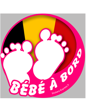 bébé à bord belge fille  - 10cm - Sticker/autocollant