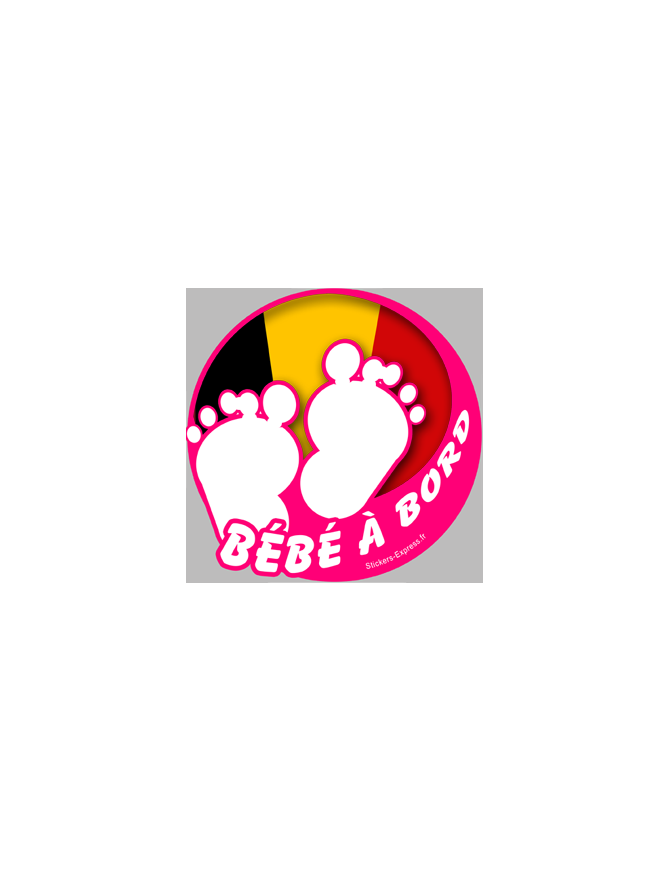 bébé à bord belge fille  - 10cm - Sticker/autocollant