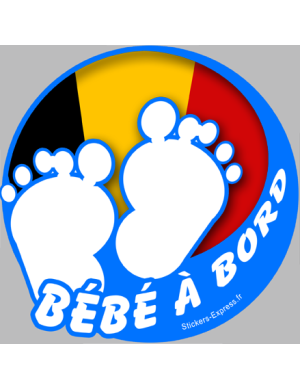 bébé à bord belge garçon - 10cm - Sticker/autocollant