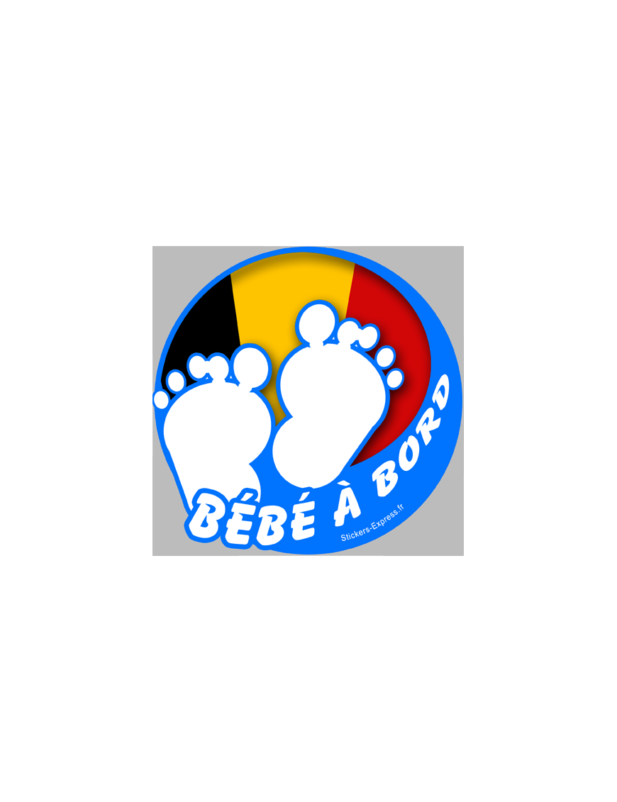 bébé à bord belge garçon - 10cm - Sticker/autocollant