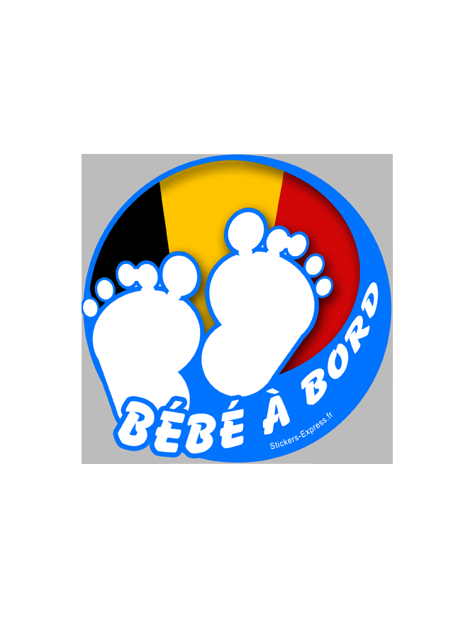 bébé à bord belge garçon - 10cm - Sticker/autocollant