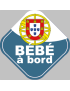 bébé à bord gars Portugais - 15cm - Sticker/autocollant