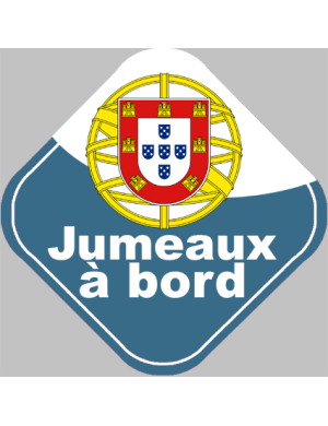 bébé à bord jumeaux Portugais - 15cm - Sticker/autocollant