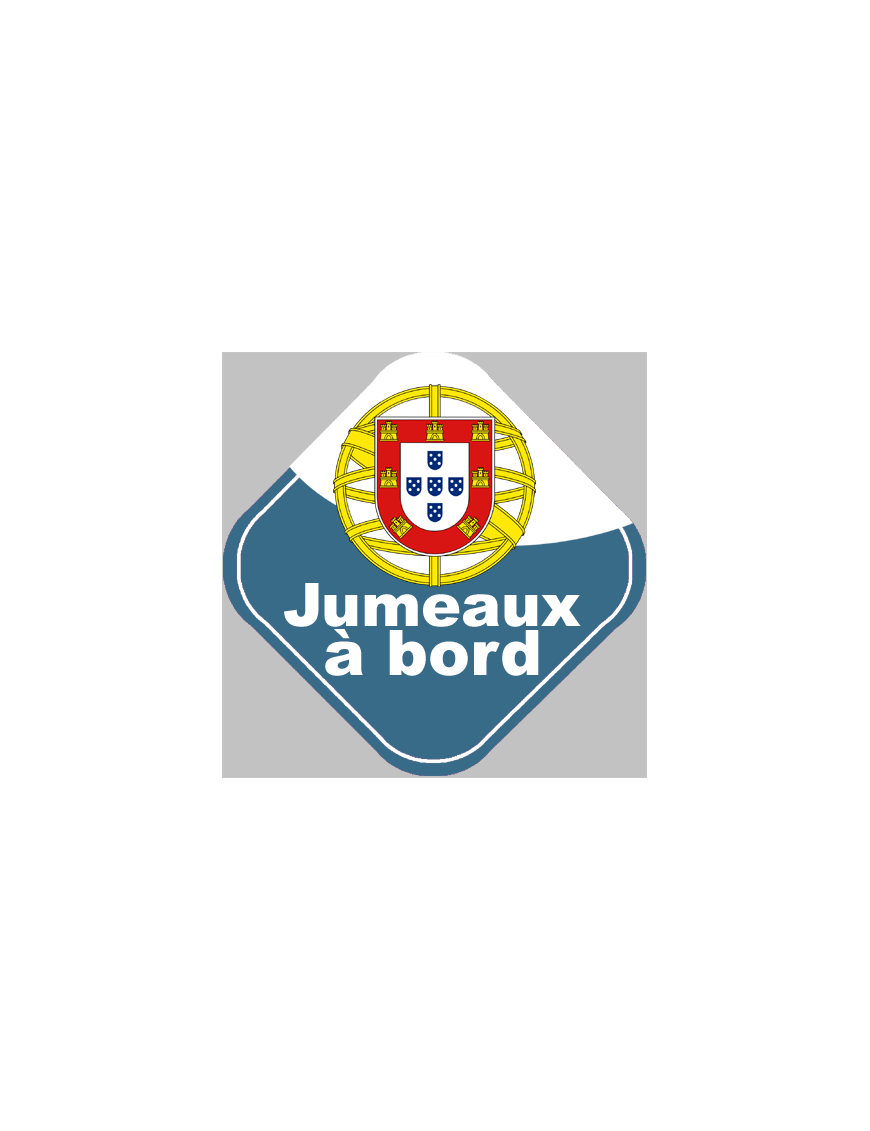 bébé à bord jumeaux Portugais - 15cm - Sticker/autocollant