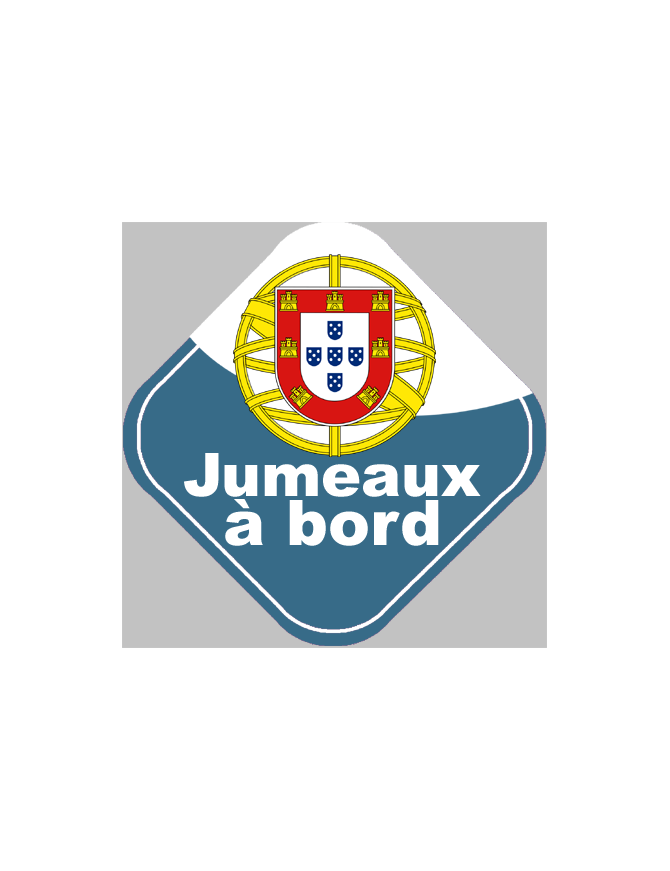 bébé à bord jumeaux Portugais - 15cm - Sticker/autocollant