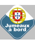 bébé à bord jumeaux Portugais - 15cm - Sticker/autocollant