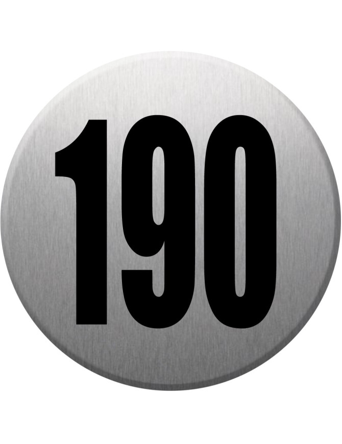 numéroderue190 - gris brossé 10x10cm - Sticker/autocollant