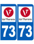immatriculation 73 Val Thorens - Sticker/autocollant