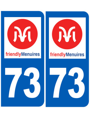 immatriculation Les Menuires 73 (2fois 10,2x4,6cm) - Sticker/autocolla