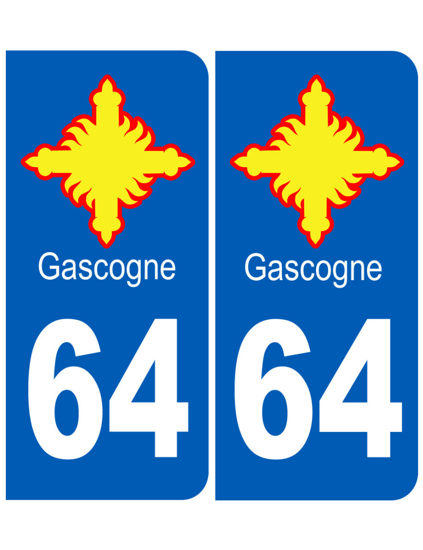 immatriculation Gascogne 64 Pyrénées-Atlantiques - Sticker/autocolla