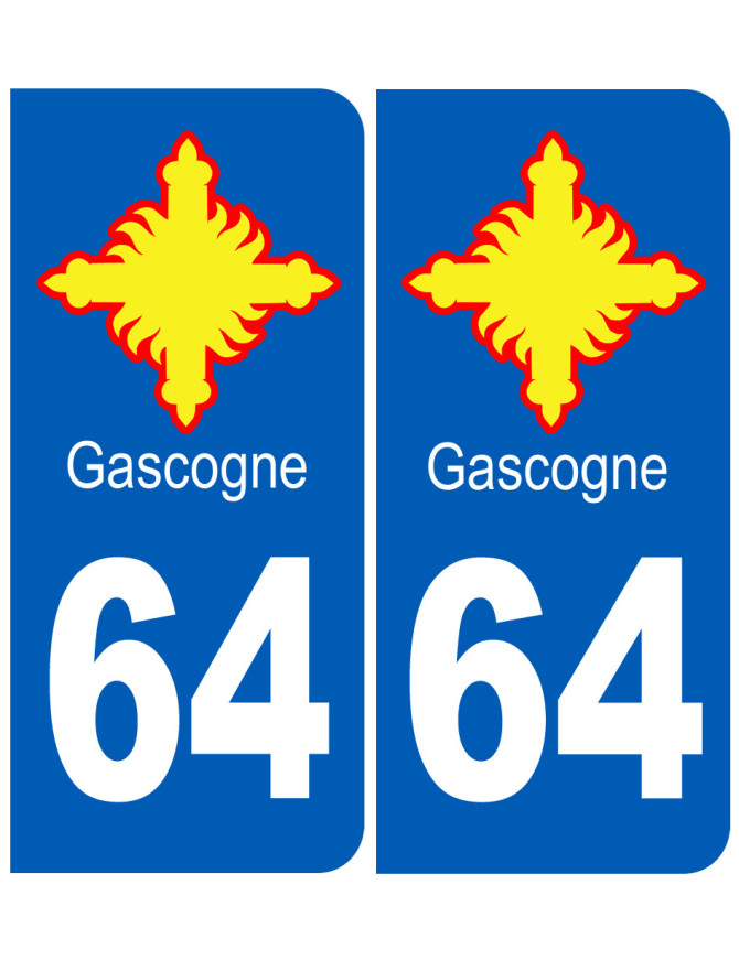 immatriculation Gascogne 64 Pyrénées-Atlantiques - Sticker/autocolla