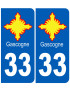 immatriculation Gascogne 33 Gironde - Sticker/autocollant