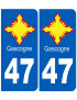 immatriculation Gascogne 47 Lot-et-Garonne - Sticker/autocollant