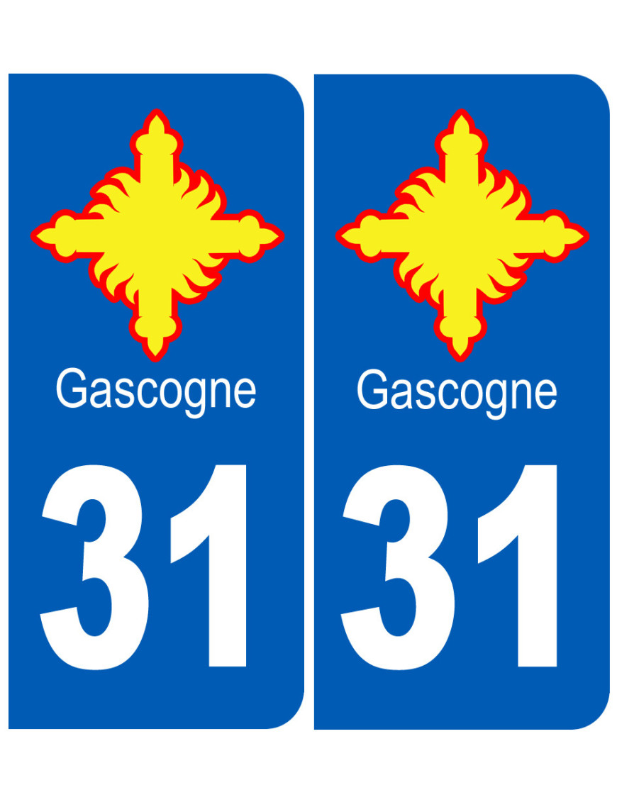 immatriculation Gascogne 31 Haute-Garonne - Sticker/autocollant