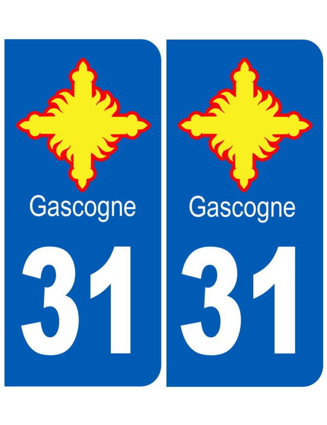 immatriculation Gascogne 31 Haute-Garonne - Sticker/autocollant